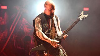 Kerry King with signature Dean guitar