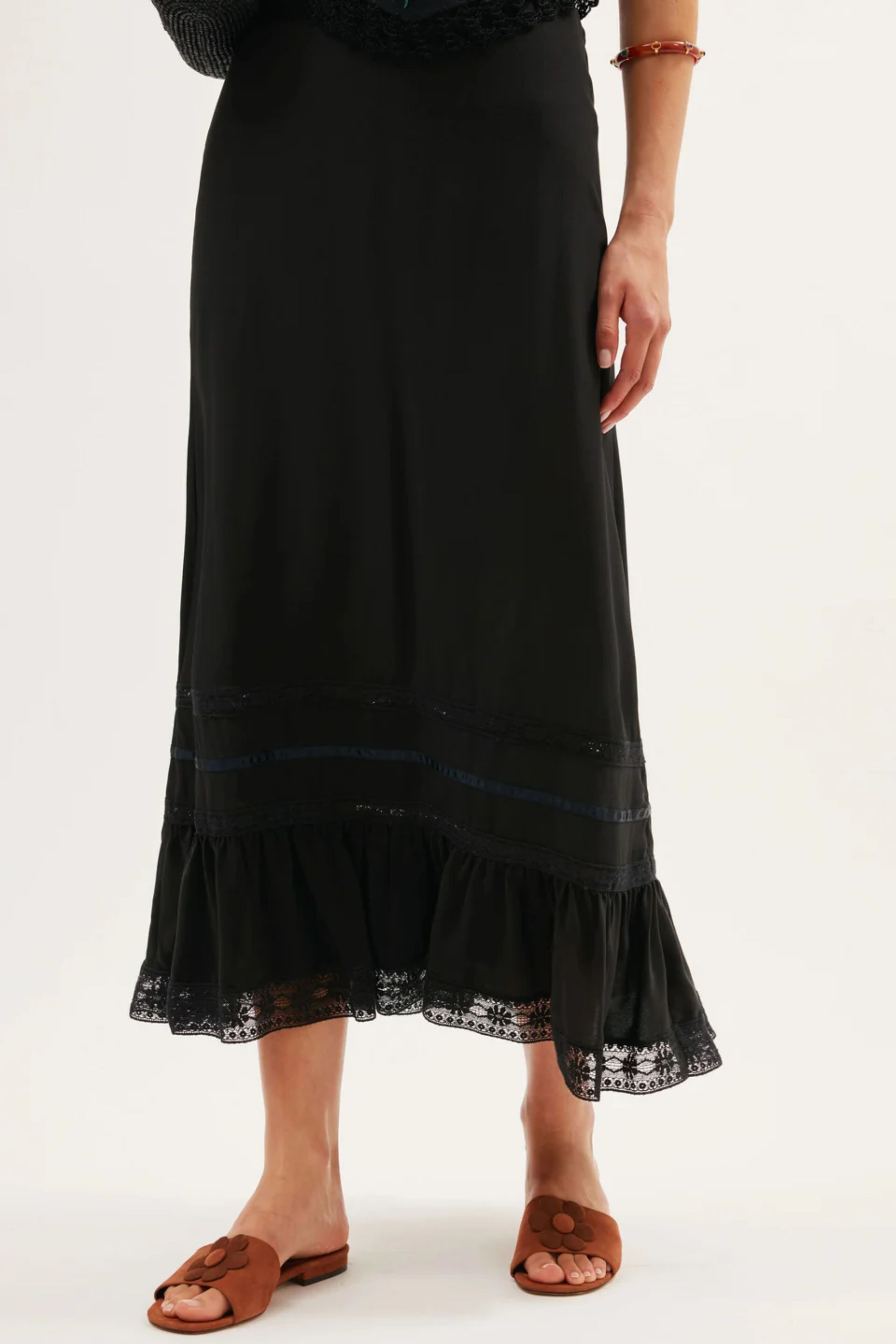 Eilish Silk Skirt on model 