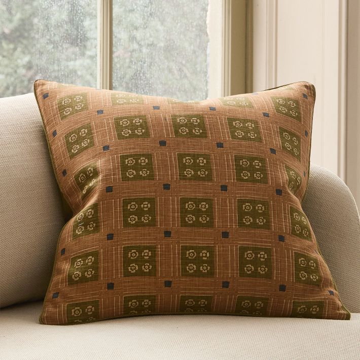 Pierce &amp;amp; Ward Floral Grid Pillow Cover