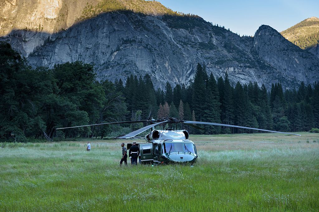 President Obama lands in Yosemite