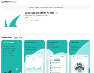 Barracuda CloudGen Access' iOS page