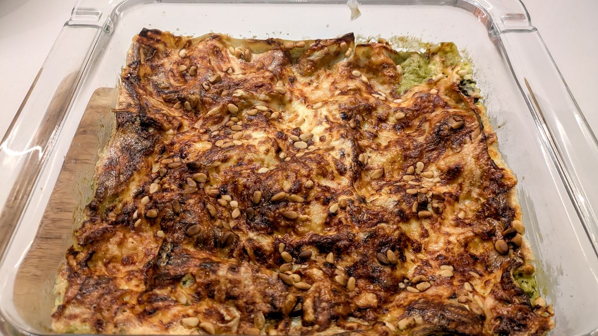 Ninja Crispi Microwave baking lasagna