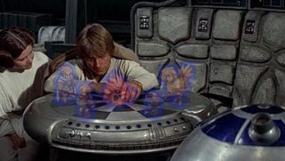 Luke and Leia hang out with holographic Final Fantasy characters