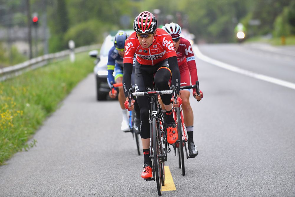 Sander Armee rides in the breakaway during stage 1 at Tour de Romandie