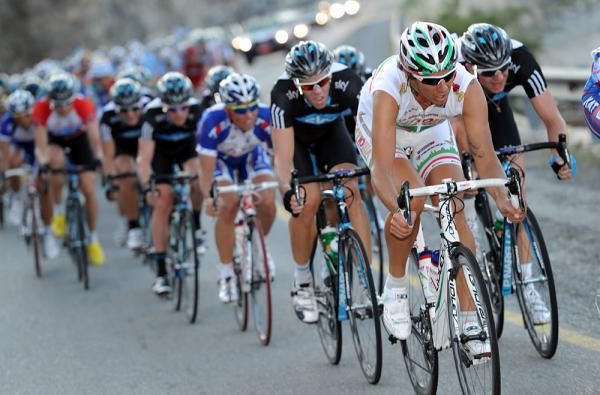 Filippo Pozzato (Katusha) tries to work his way into the Team Sky train