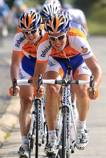 Maarten Tjallingii and Nick Nuyens of Team Rabobank.