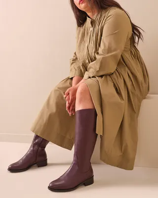 Duoboots, Verity Knee High Boots in Burgundy Leather