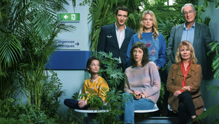 Everything is Fine promotional image featuring the family in a hospital corridor