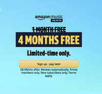 Amazon Music Unlimited: Up to 4 months free