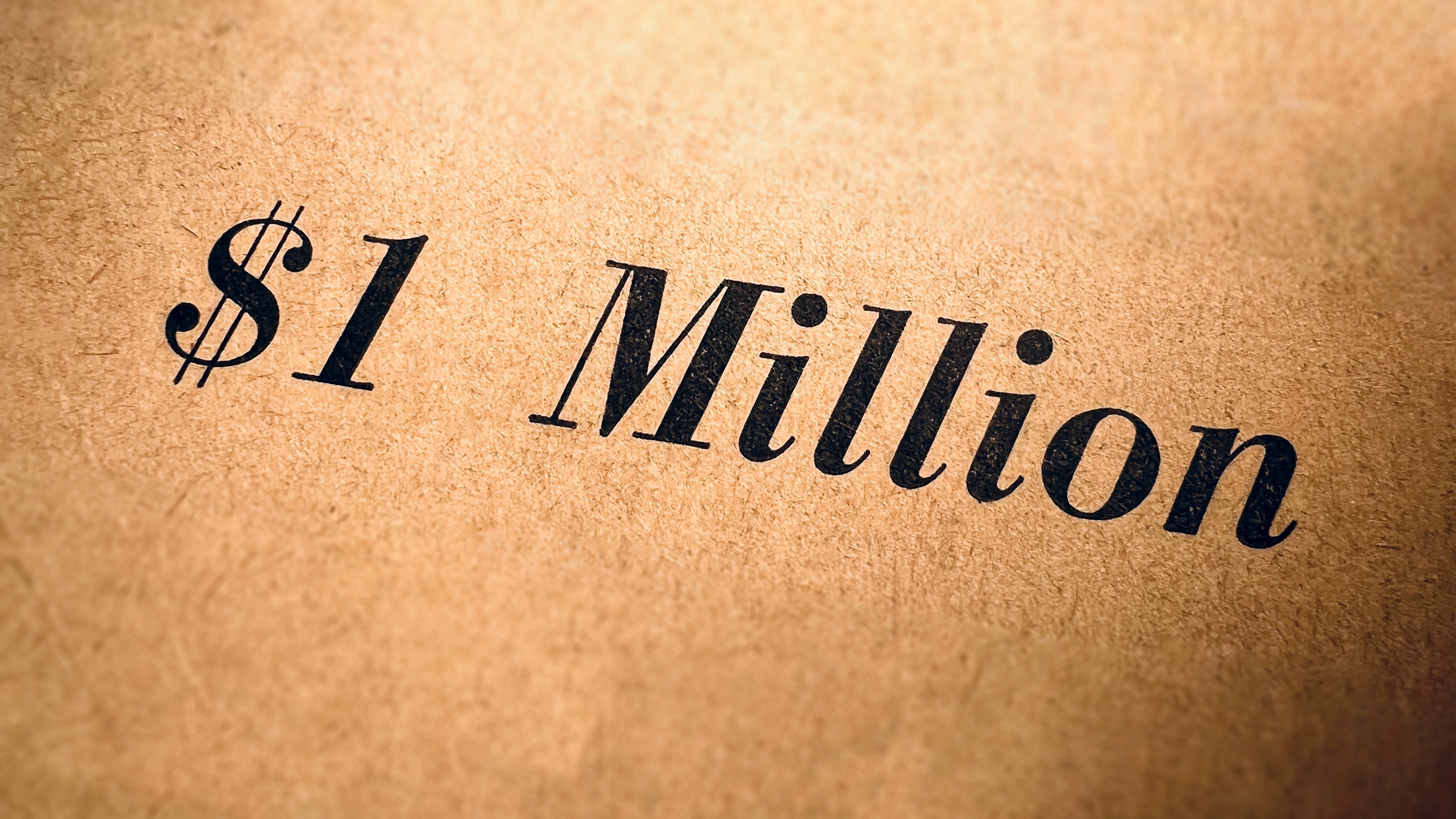 $1 million written on a piece of parchment.