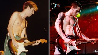 Composite of Hillel Slovak and John Frusciante performing live