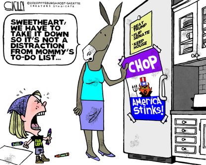 Political Cartoon U.S. democrats Seattle chop&nbsp;