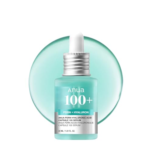 Anua Pdrn Hyaluronic Acid Capsule 100 Serum, Radiant Face Serum, Salmon Dna, Hyaluronic Acid, Hydration, Moisture Plumping Effect, Lightweight, Glass Skin, Korean Skincare, 1.01 Fl. Oz