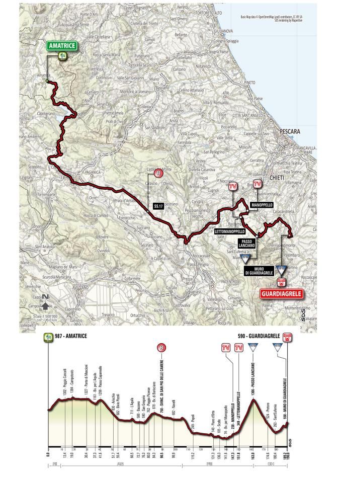 The map and profile of stage 5 to Guardiagrele