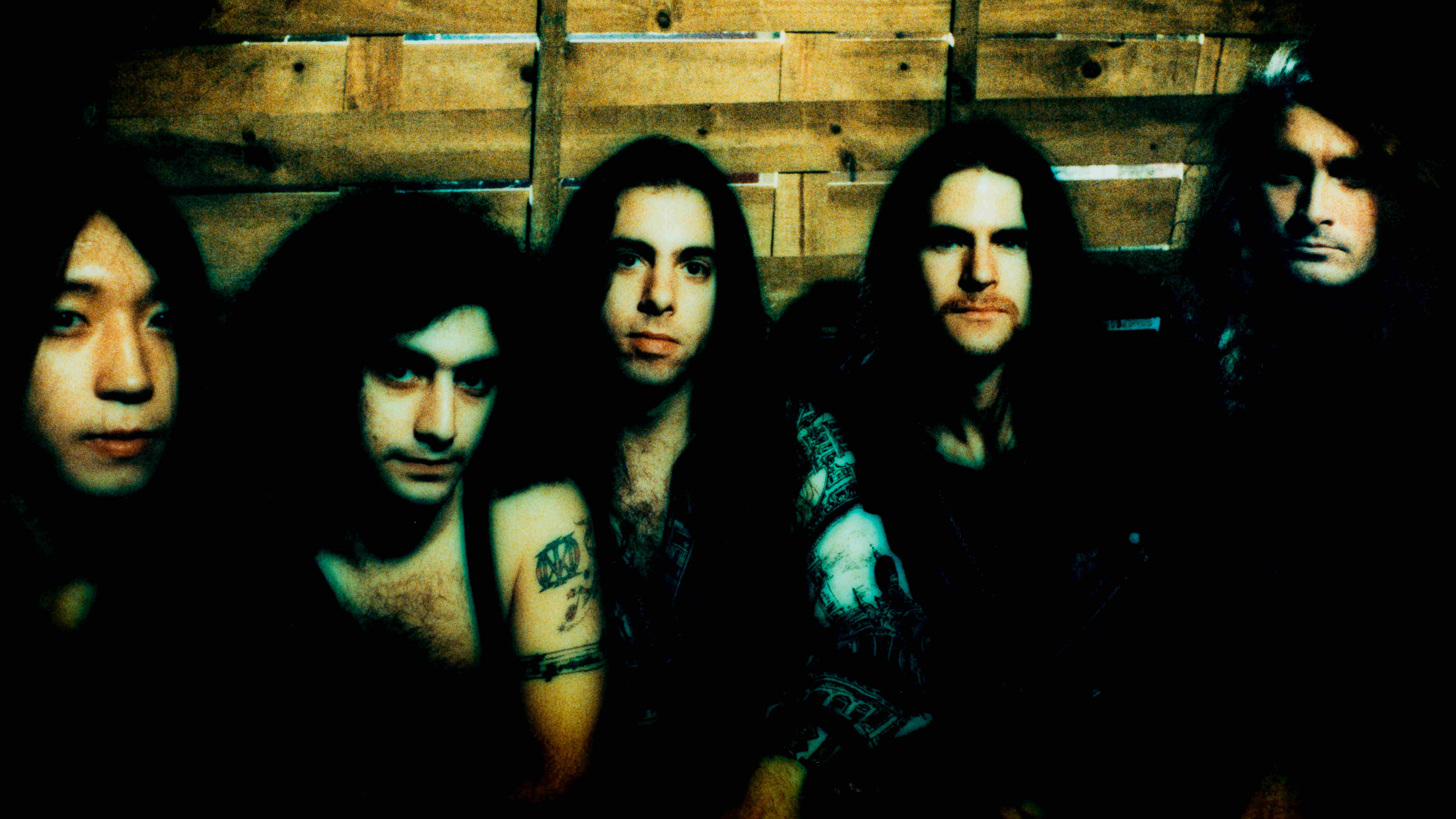Dream Theater posing for a photograph in the early 1990s