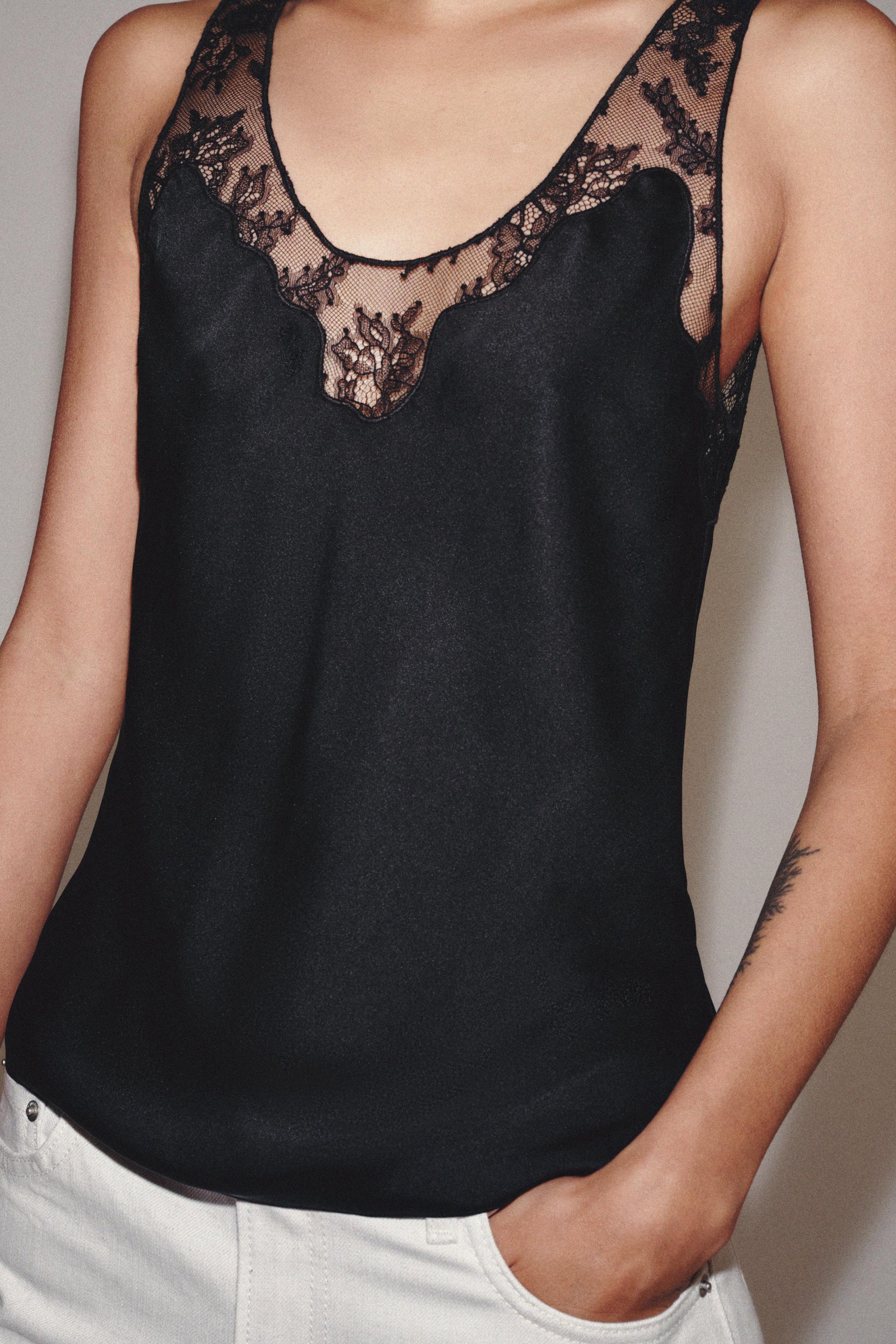 Zw Collection Satin Lace Top