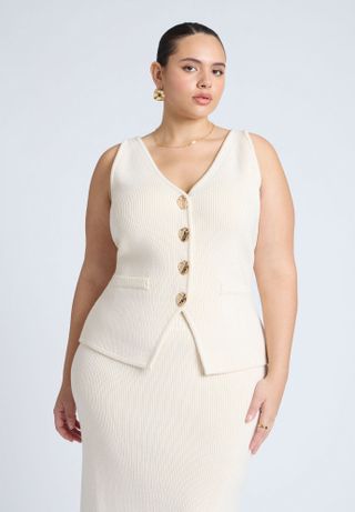 Cinched Waist Sweater Vest