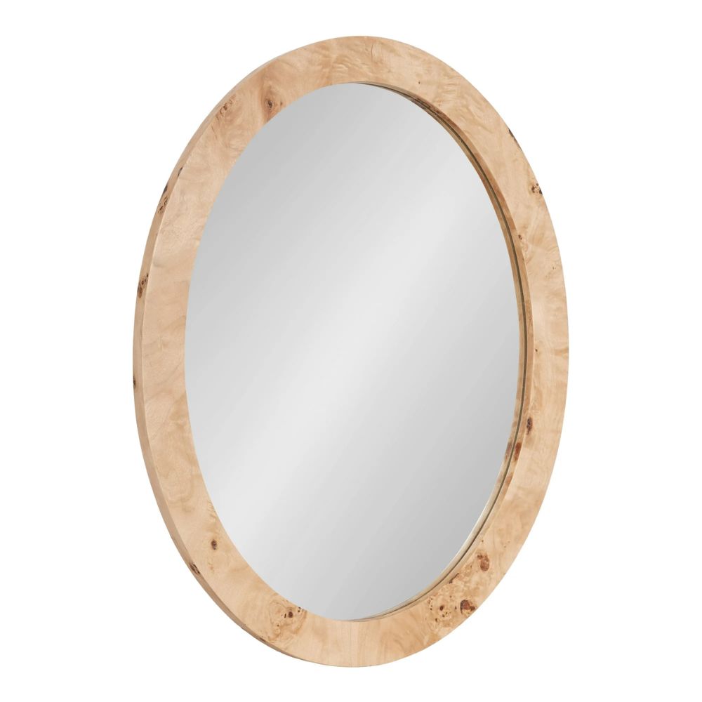 Kate and Laurel Burlock Modern Burlwood Oval Mirror