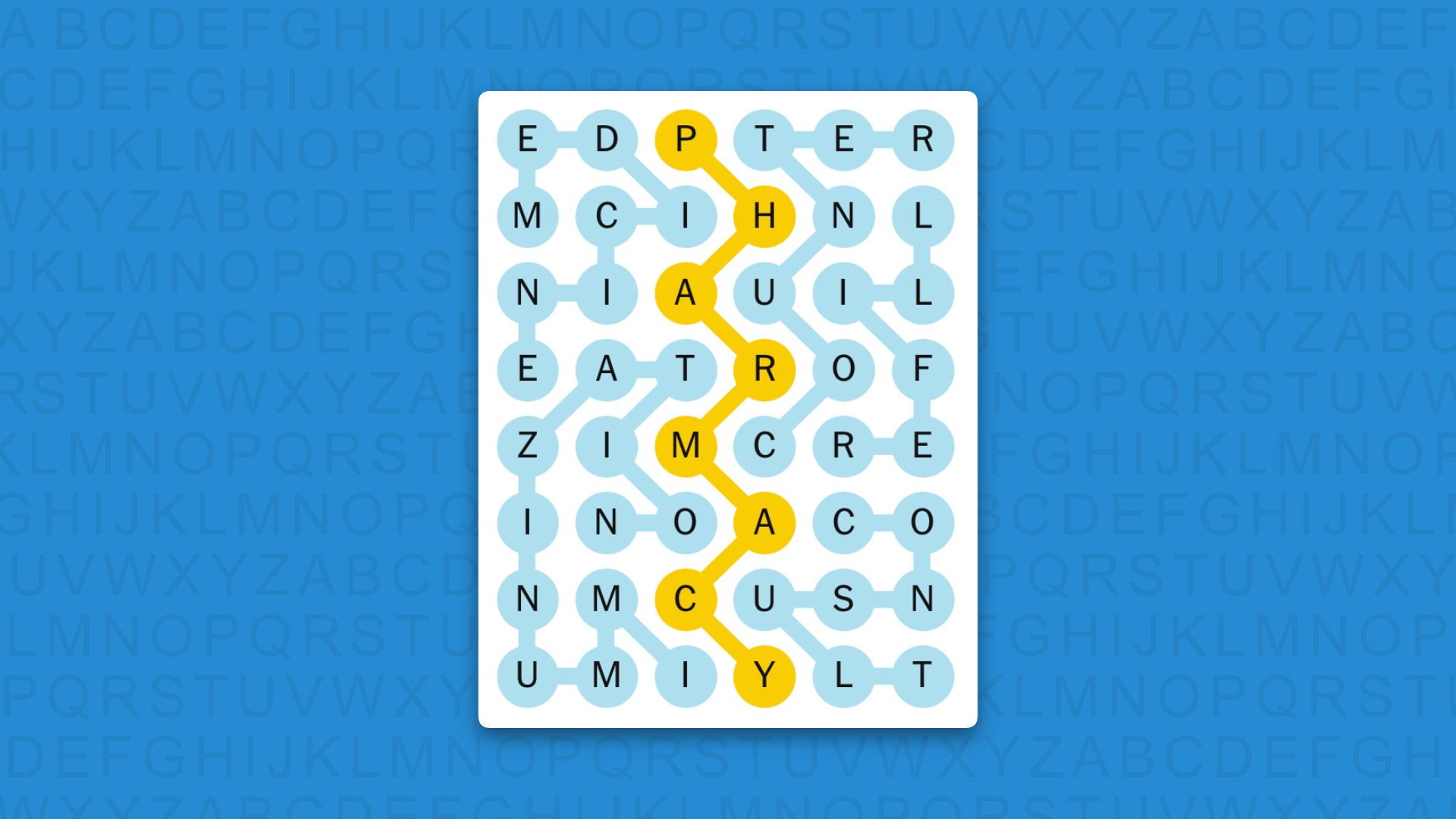 NYT Strands answers for game 884 on a blue background