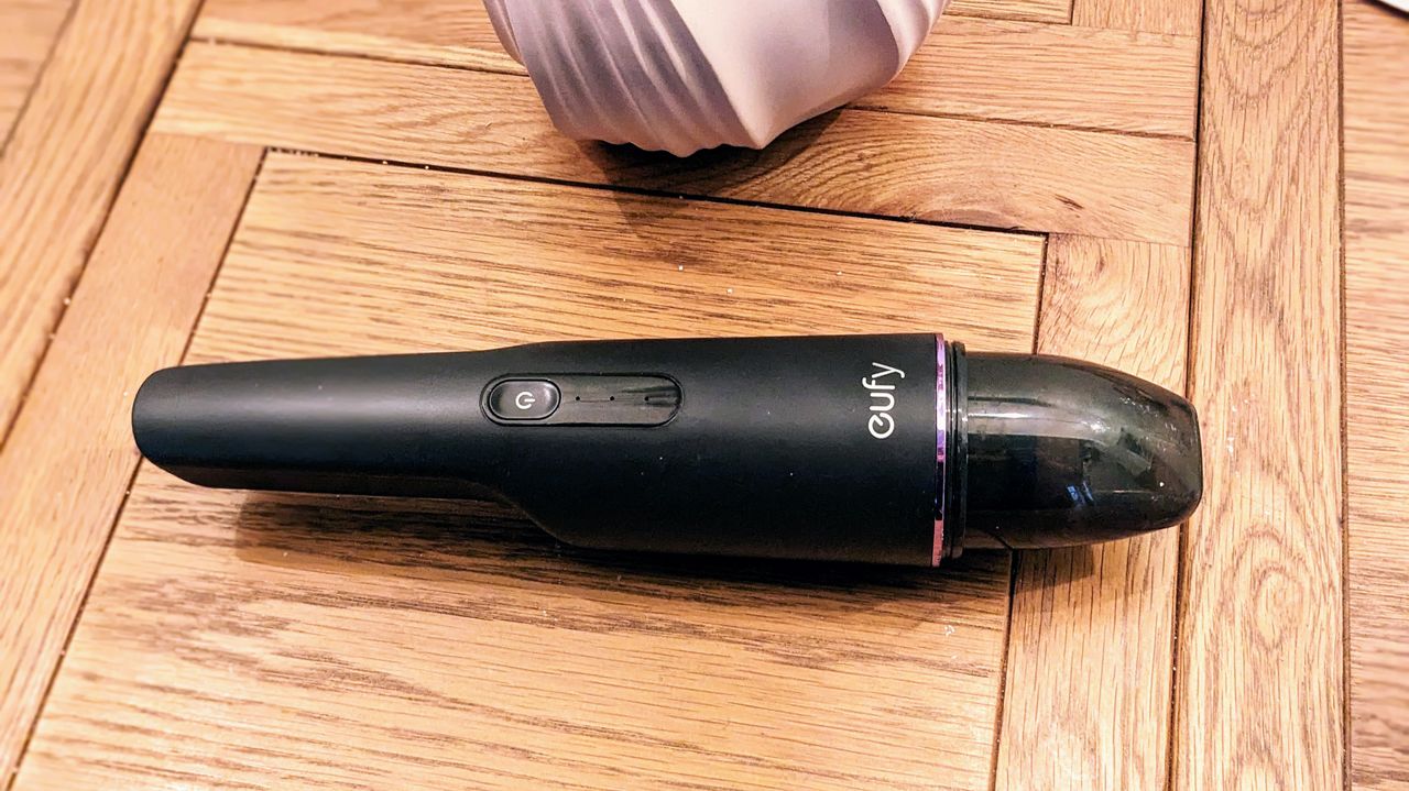 eufy HomeVac H11 being tested in writer's home