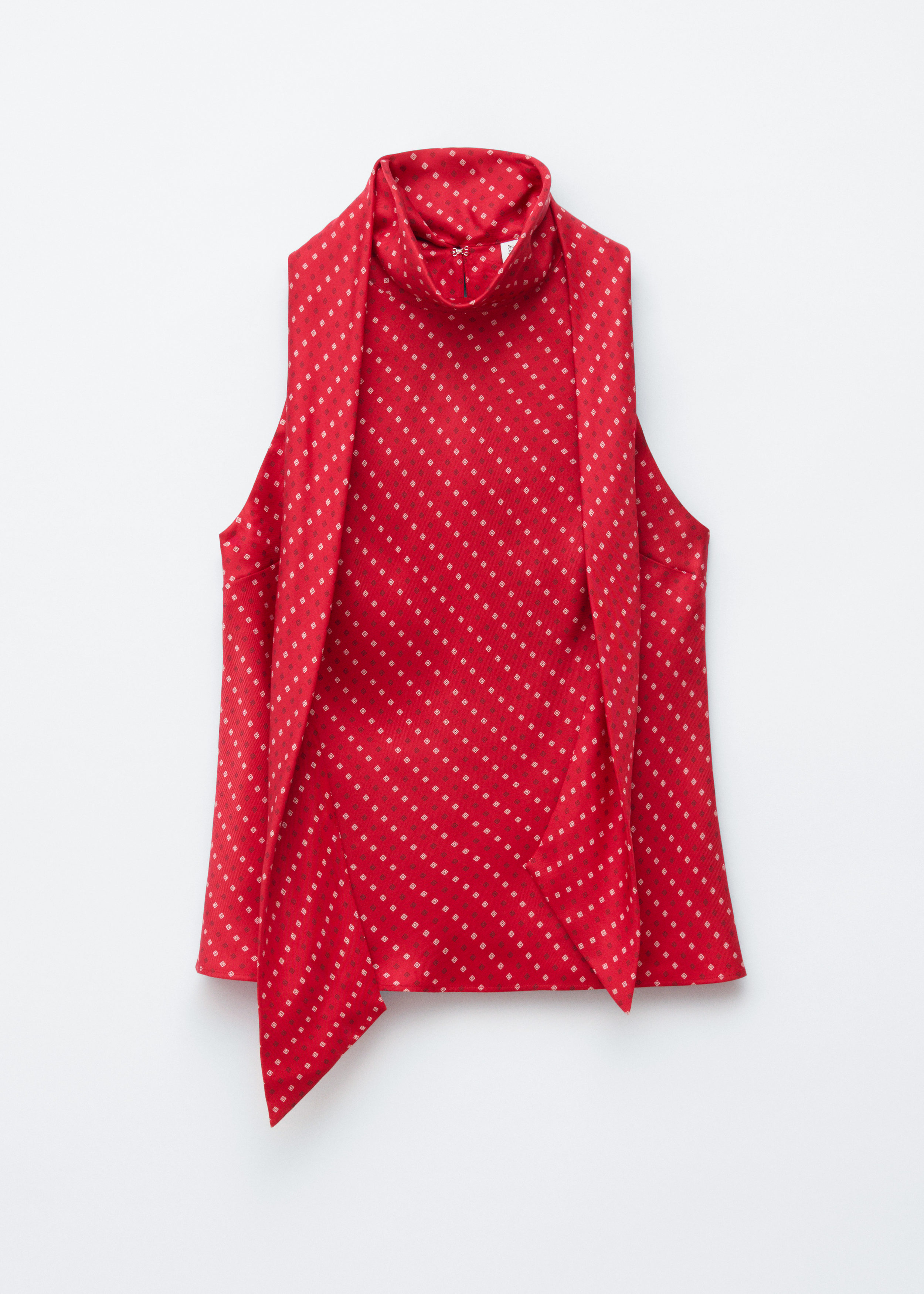 Scarf-Neck Silk Top