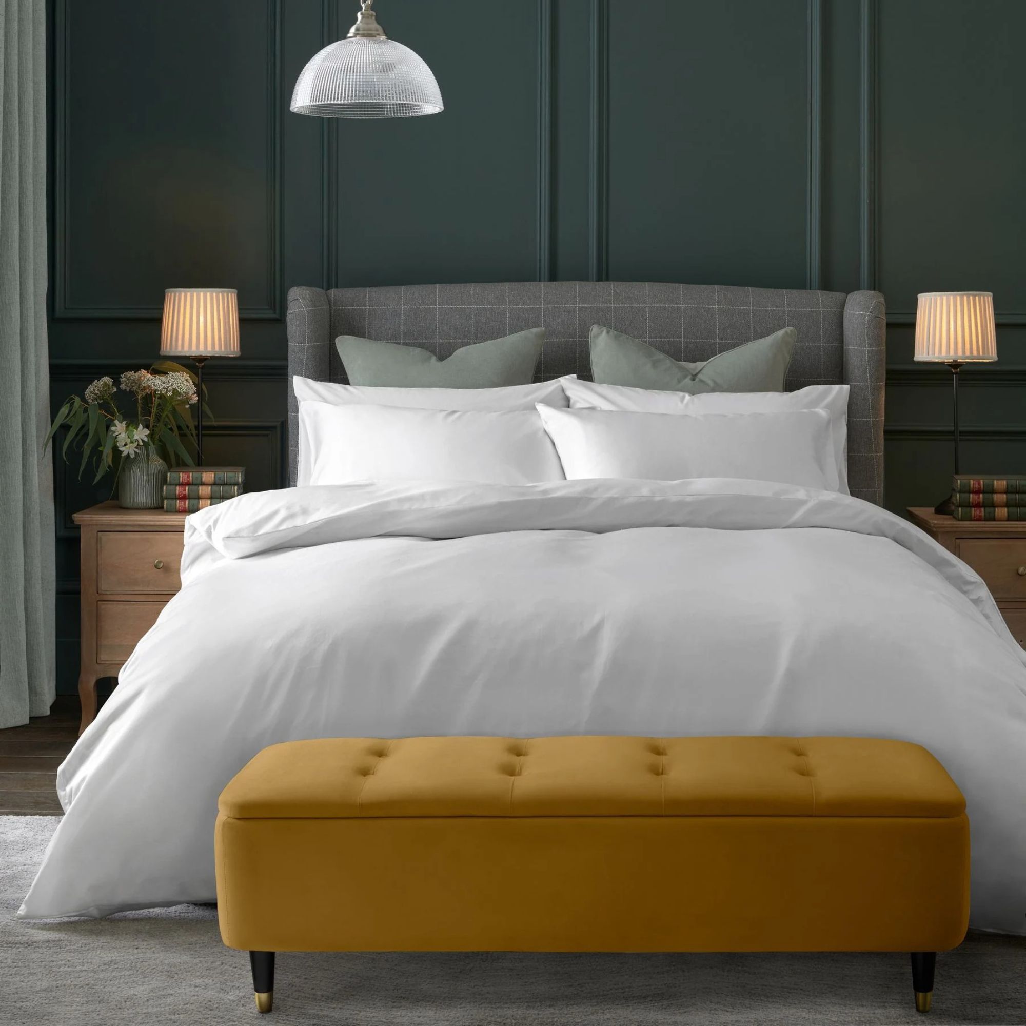 white bedding set