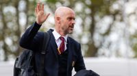 Manchester United manager Erik ten Hag arrives at Old Trafford ahead of a Premier League game against Burnley in April 2024.