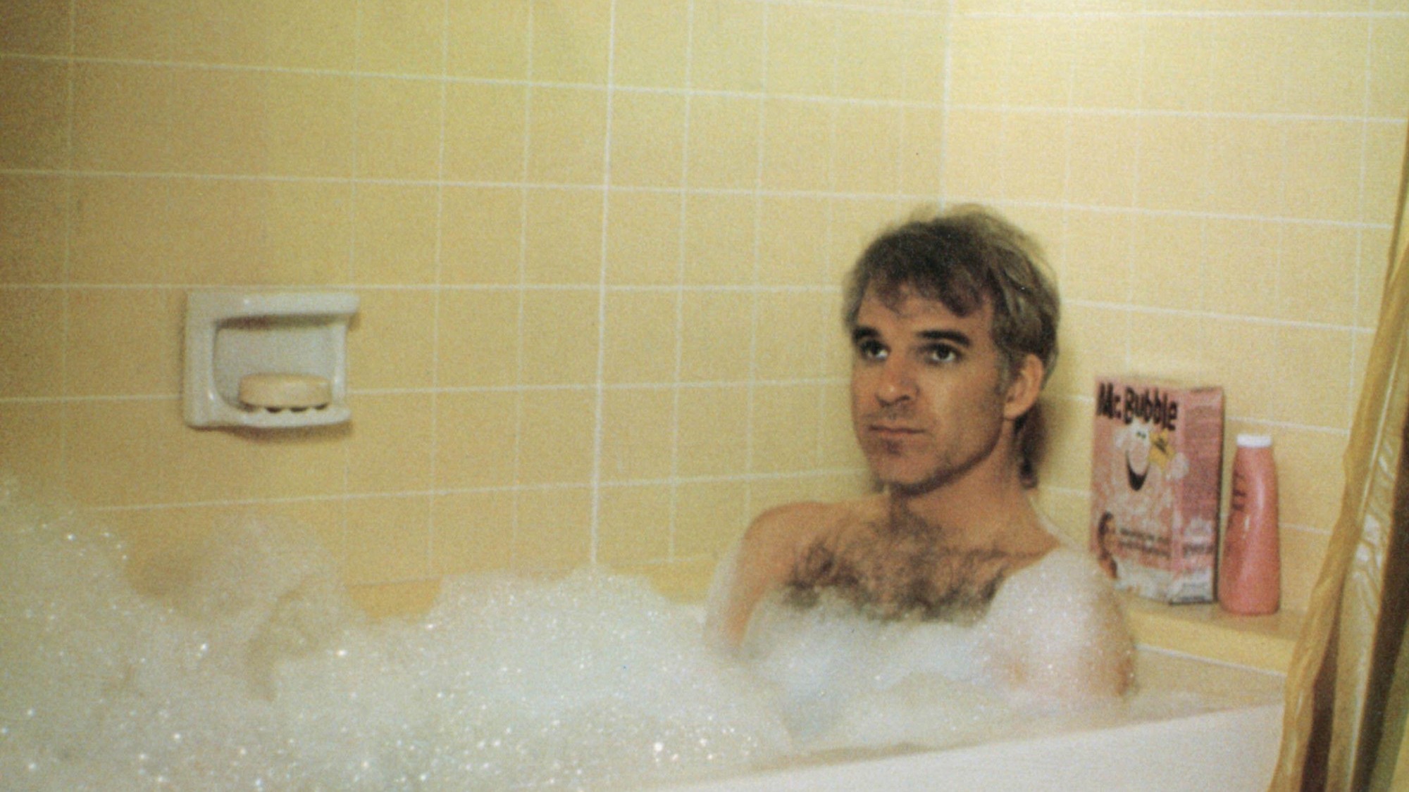Steve Martin in a bubble bath in The Jerk