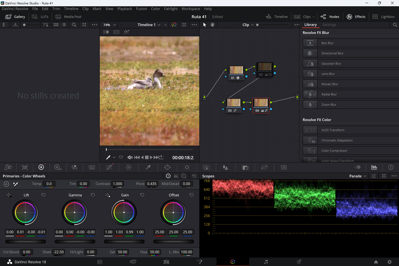 Screenshot from Davinci Resolve 18, the best free video editing software