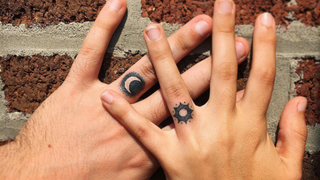 Sun and moon tattoos