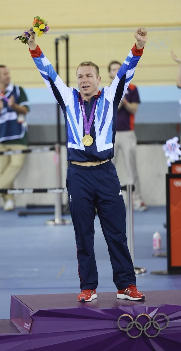 Chris Hoy (Great Britain) on the podium