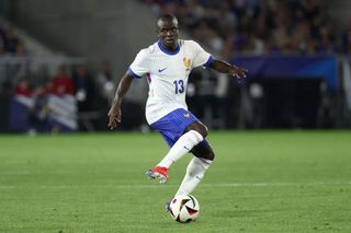 France Euro 2024 squad France's midfielder #13 N'Golo Kante controls the ball during the International friendly football match between France and Canada at the Matmut Atlantique stadium in Bordeaux, on June 9, 2024. (Photo by ROMAIN PERROCHEAU / AFP) (Photo by ROMAIN PERROCHEAU/AFP via Getty Images)