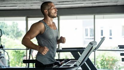 Man doing a treadmill workout