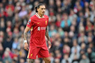 Liverpool squad for 2024/25 LIVERPOOL, ENGLAND - AUGUST 25: Darwin Nunez of Liverpool in action during the Premier League match between Liverpool FC and Brentford FC at Anfield on August 25, 2024 in Liverpool, England. (Photo by Michael Regan/Getty Images)