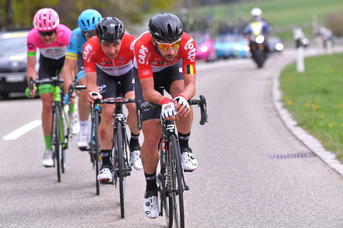 Thomas de Gendt (Lotto Soudal) leads the breakaway