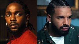 Kendirck Lamar in "Rich Spirit" music video and Drake in "First Person Shooter" music video