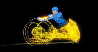 yellow car in the original tron