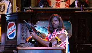 Idiocracy Terry Crews addresses Congress with a huge ass gun