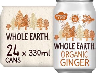 Whole Earth Organic Sparkling Ginger Drink, 24x 330 Ml, Lightly Fizzy Soft Drink Made With Natural Ingredients and Fruit Extract, No Added Refined Sugar,vegetarian and Vegan, Multi Pack