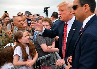 Trump greets U.S. troops
