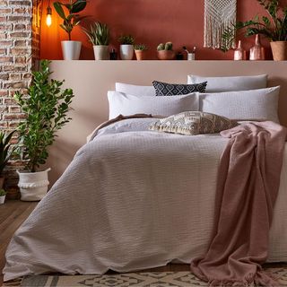 ideal home seersucker 100% cotton duvet cover set