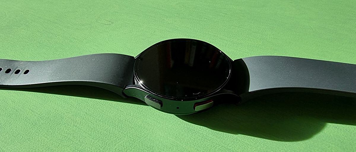 Samsung Galaxy Watch 6 laying flat on a table