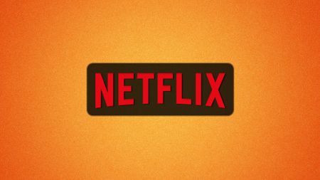 Netflix logo on orange background
