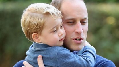 topshot l to r prince william, duke of cambridge, prince george of cambridge, and catherine, duchess of cambridge, celebrate the first goal in the uefa euro 2020 round of 16 football match between england and germany at wembley stadium in london on june 29, 2021 photo by justin tallis pool afp photo by justin tallispoolafp via getty images