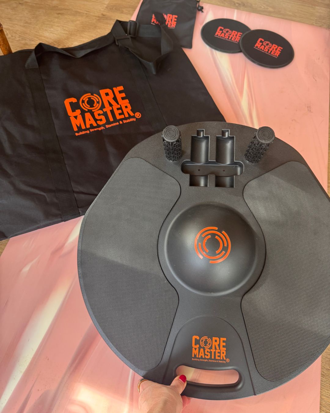 Health freelancer Anna Bartter trying the core master