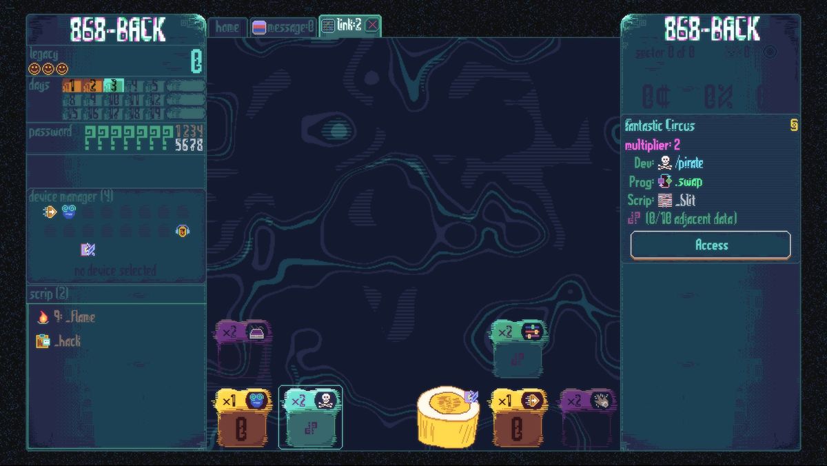 Roguelike hacking game 868-Back