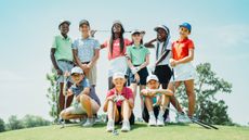 Group of junior golfers
