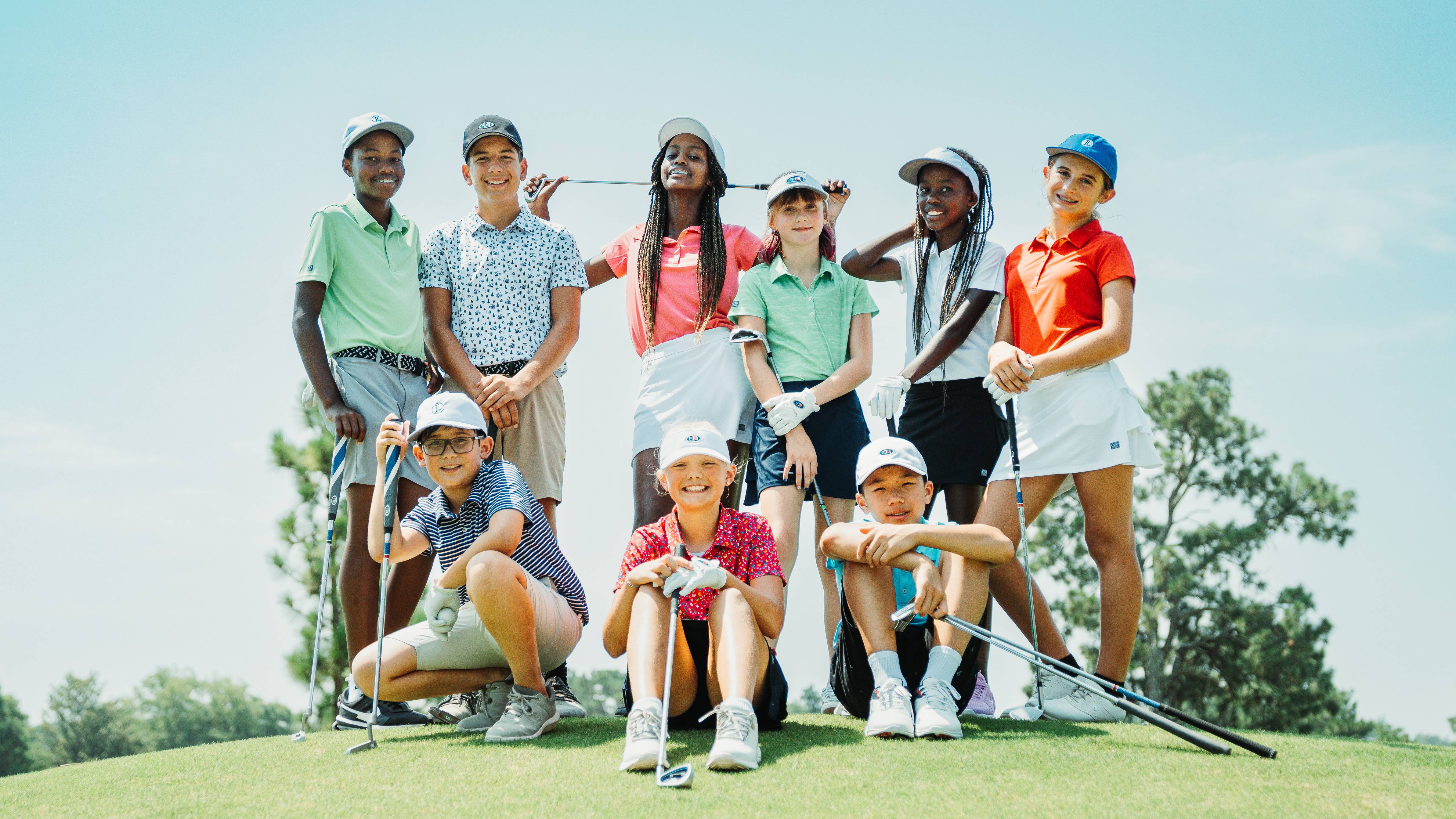 Group of junior golfers
