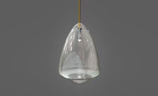 Blown glass hanging lamp