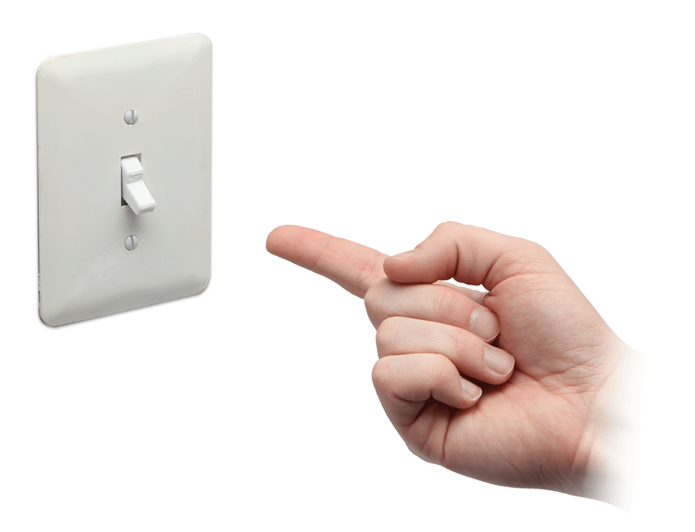The Useless Light Switch, one of the fake items offered on the ThinkGeek website for April Fool's Day.